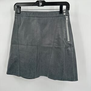 Zara Womens Faux Leather‎ Mini Skirt Size S Gray Festival Goth Mob Wife Rave